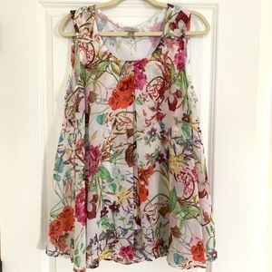 Dressbarn Roz & Ali Floral Swing Top Size XL